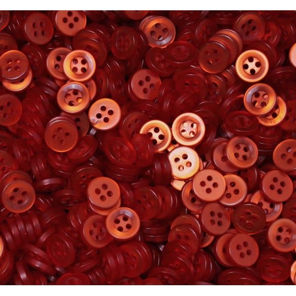 3,600 Count Buttons (25 Gross) - 3/8" Orange Plastic 4-Hole Shirt Buttons in Bulk (M418.02)