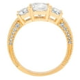 thumbnail image 1 of 3.61 ct Emerald Cut White Sapphire Three-Stone Engagement Ring for Women in 14K Yellow Gold, 1 of 2