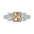 thumbnail image 1 of 3.61 ct Emerald Cut Yellow Moissanite 3 Stone 14K White Gold Womens Engagement Ring, 1 of 5