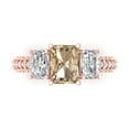 thumbnail image 1 of Clara Pucci 14K Rose Gold 3.61ct YellowMoissanite Three-Stone Ring, 1 of 8
