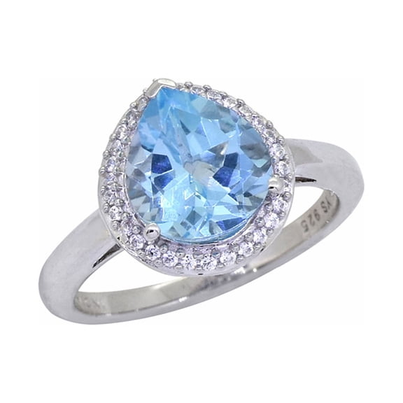 3.61 ct Sky Blue Topaz Solid 925 Sterling Silver Ring