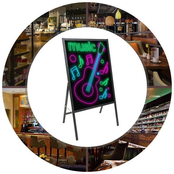 3.62*31.5-inch LED Message Writing Board 8*Fluorescent Markers 7 light colors