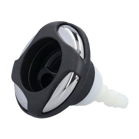 3.625 in. Face Swirl Thread in Rotating Jet Internal, Poly Storm - Dark Grey & Stainless Steel