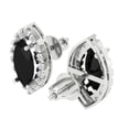 thumbnail image 1 of 3.64 Ct Marquise Cut Halo Studs Black Natural Onyx 14K White Solid Solid Gold Everyday Dainty Earrings Screw Back, 1 of 7