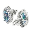 thumbnail image 1 of 3.64 Ct Marquise Cut Halo Studs Blue Moissanite 14K White Solid Solid Gold Everyday Dainty Earrings Screw Back, 1 of 7