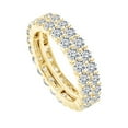 thumbnail image 1 of AFFY 3.65 Carat Round Shape White Natural Diamond Two Row Wedding Band Ring 18k Solid Yellow Gold Ring Size-9, 1 of 1