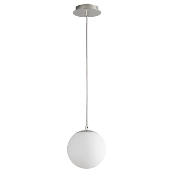 3-671-4020 Oxygen Lighting Luna - 8 Inch 120V 5.1W 1 LED Pendant-Polished Nickel Finish-4000 Color Temperature