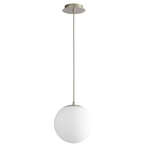 3-672-3520 Oxygen Lighting Luna - 10 Inch 120V 8.2W 1 LED Pendant-Polished Nickel Finish-3500 Color Temperature