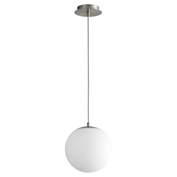 3-672-3524 Oxygen Lighting Luna - 10 Inch 120V 8.2W 1 LED Pendant-Satin Nickel Finish-3500 Color Temperature
