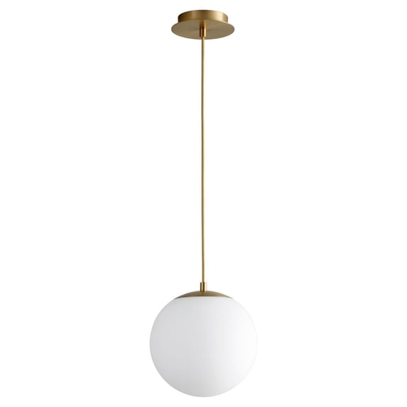 3-672-3540 Oxygen Lighting Luna - 10 Inch 120V 8.2W 1 LED Pendant-Aged Brass Finish-3500 Color Temperature