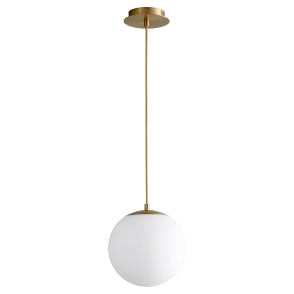 3-672-3540 Oxygen Lighting Luna - 10 Inch 120V 8.2W 1 LED Pendant-Aged Brass Finish-3500 Color Temperature