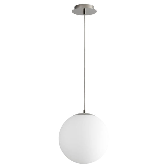 3-673-3520 Oxygen Lighting Luna - 12 Inch 120V 8.2W 1 LED Pendant-Polished Nickel Finish-3500 Color Temperature