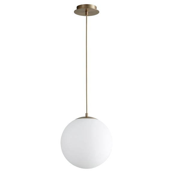 3-673-4040 Oxygen Lighting Luna - 12 Inch 120V 8.2W 1 LED Pendant-Aged Brass Finish-4000 Color Temperature