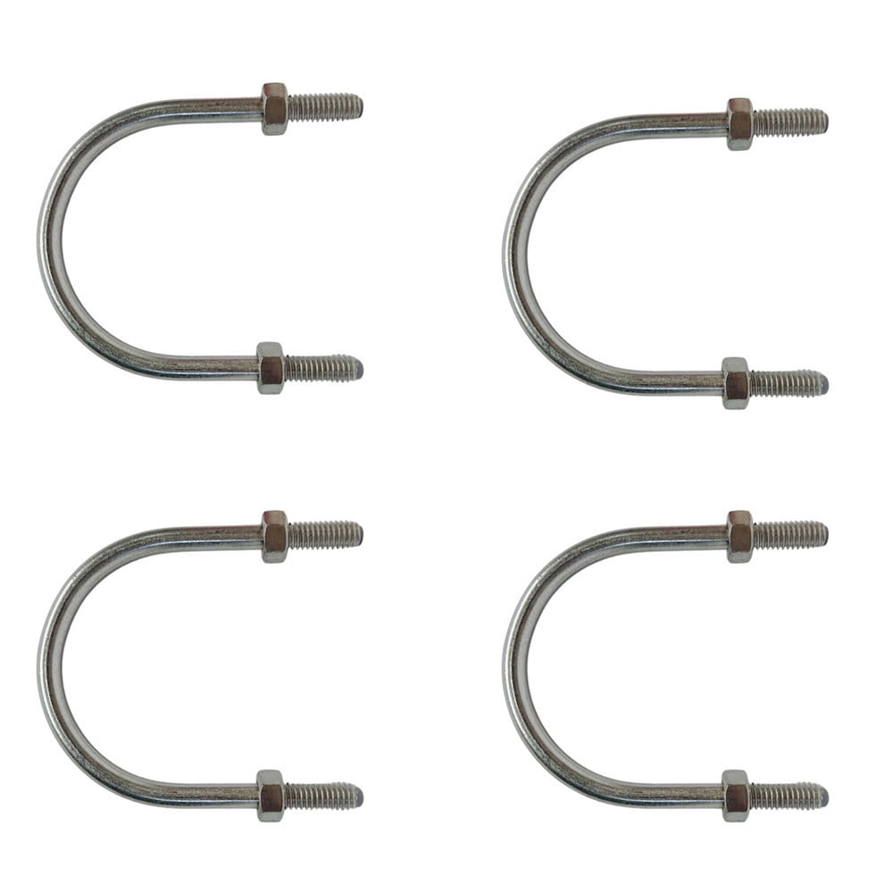 3.68"L U-Bolts, 5/16"-18 Thread W/ Hex Nuts, 600 Lbs WLL, Stainless Steel 4 Pcs