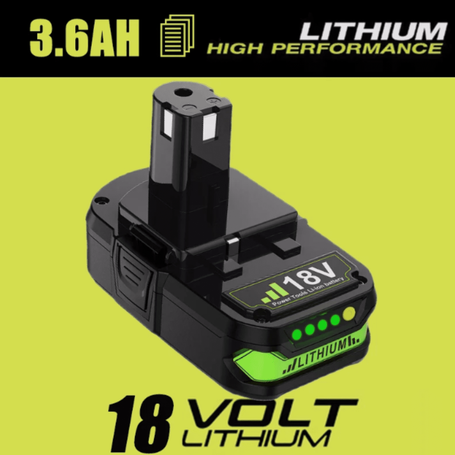 3.6Ah P102 18 Volt Lithium-ion Replacement for Ryobi 18V Battery Compatible with Ryobi Battery P104 P105 P108 P189 P190 PBP006 PBP2005 Cordless Tools