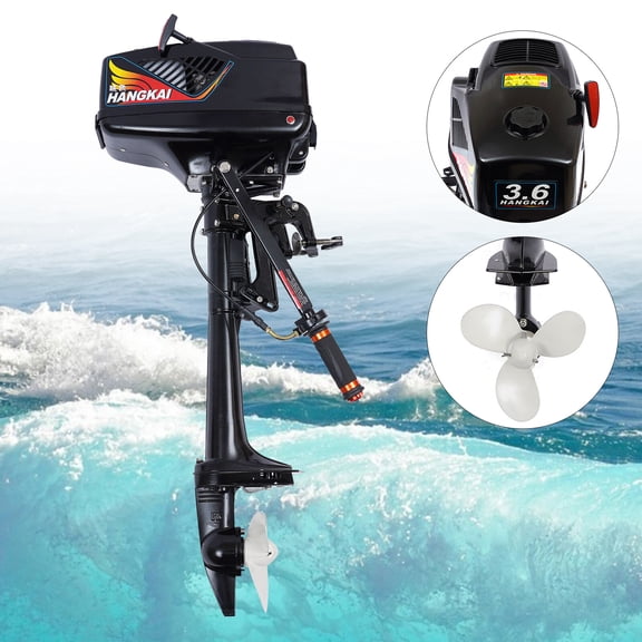 3.6HP 2 Stroke Outboard Motor Heavy Duty Outboard Motor Boat Engine with Water Cooling CDI System Small Watercraft Fishing Boats Engines for Kayaks, Canoes, Dinghies, and Inflatable Boats