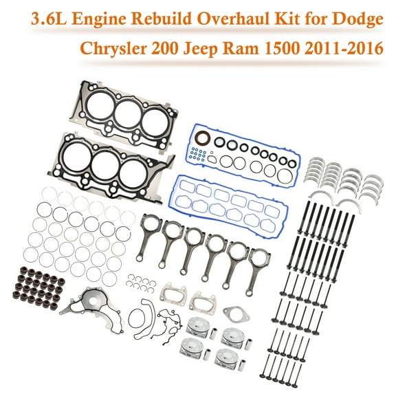 3.6L Engine Rebuild Overhaul Kit for Dodge Chrysler 200 Jeep Ram 1500 2011-2016