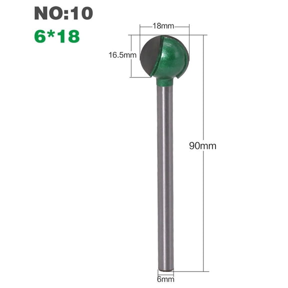 3 6Mm Shank Ball Round Carving Bit Router Bit Woodworking Engraving For Wood Mdf
