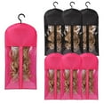 thumbnail image 1 of 3/6Pcs Long Hair Extensions Storage Bag Non-Woven Dust Proof Wigs Carrier Bags With Plastic Hanger For Home Salon Organizer, 1 of 14