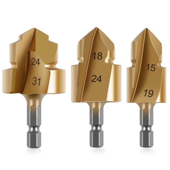 3/6Pcs PPR Lifting Stepped Drill Bit Set Alloy Pipe Reaming Drill Bit Multifunctional Water Pipe Hole Expansion Drill Replacement Reusable Plumbing Expansion Drill 20/25/31 mm