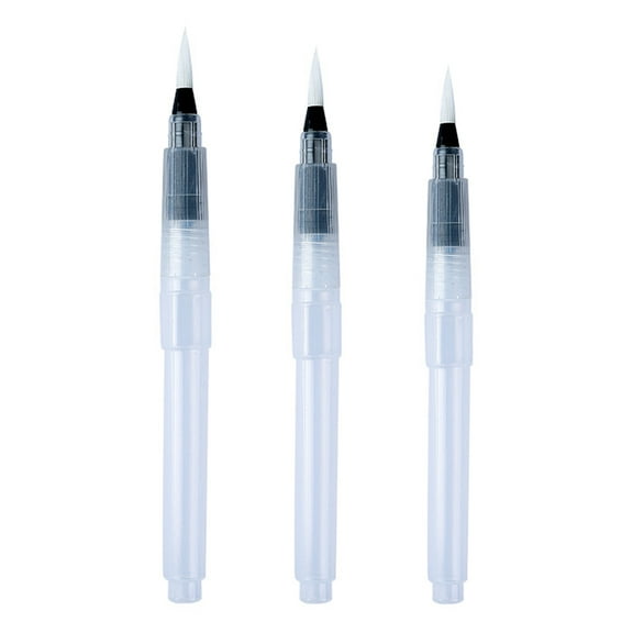 3/6Pcs Painting Water Brush Refillable Watercolor Brush Pen for Watercolor Gouache Painting Art Illustrations