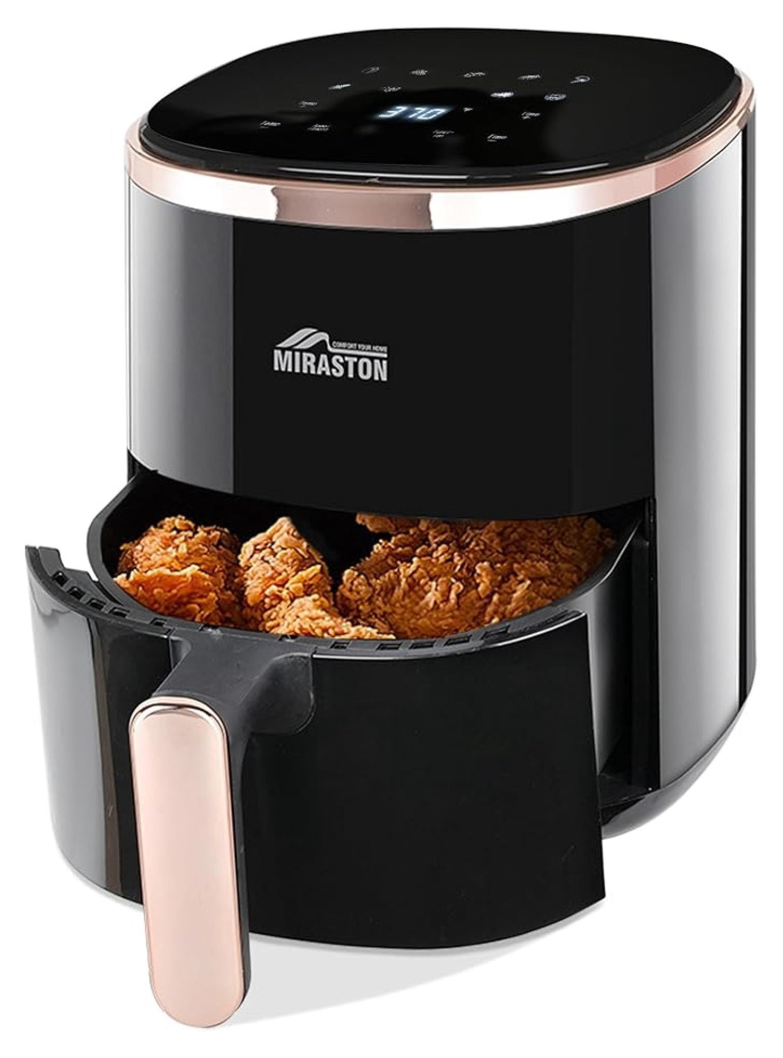 3.6QT Air Fryer with Digital Display, 9 Presets & Baking Pan – Compact Countertop Hot Air Fryer for Kitchen, Dorm & Apartment – Oil-Free Frying & Reheating