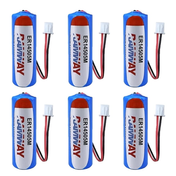 3.6V AA Batteries ER14505M 2200mAh 6 Pack High-Performance Lithium Battery with Plug