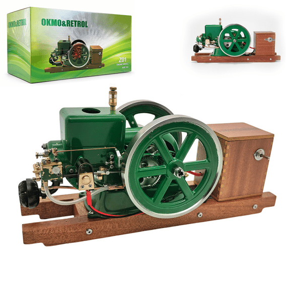 3.6cc Gasoline Engine Model with Water Cooling, Single-Cylinder 4-Stroke Internal Combustion Engine Model with 500-3000 RPM, Mechanical Ignition, Ready to Run, Educational Toy Gift for Adults