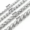 thumbnail image 1 of 3-6mm Men Women 316L Stainless Steel Silver Curb Link Wheat Chain Necklace Gift, 1 of 2