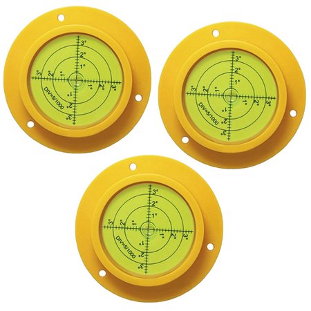 3/6x Round Bubble Level 90mmX17mm High Precision Circular Spirit Level Yellow
