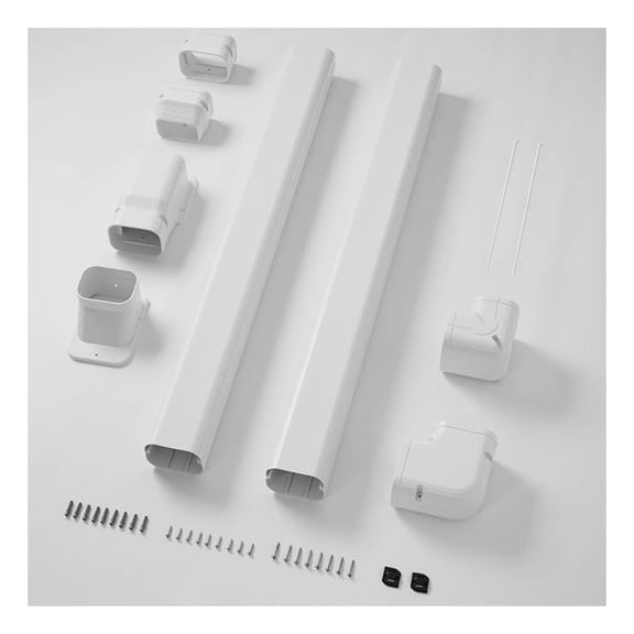 3" 7.5 Ft Mini Split Line Set Cover, Decorative PVC Lineset Cover Kit, Paintable for Air Conditioner, Central , HAVC & Heat Pumps Systems Tubing Cover, White