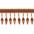 thumbnail image 1 of 3" (7.5cm) Baroque Collection Decorative Beaded Fringe Trim with Fancy Gimp Braid Header, Large Teardrop Design # B78B,, Cinnamon Toast Orange #6122 (Rust, Gold) 27 Yards (82 ft/25m), 1 of 1