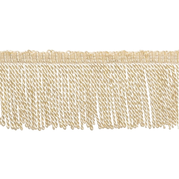 3" (7.5cm) Basic Trim Collection Thin Bullion Fringe Trim with Decorative Knitted Gimp Header # BFT3,, Cream Ivory #A2 (Ivory / Cream) 5 Yards (15 ft/4.5m)