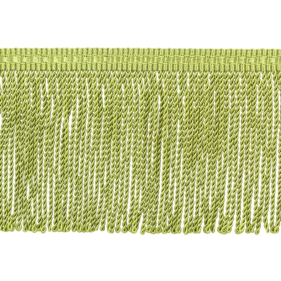 3" (7.5cm) Basic Trim Collection Thin Bullion Fringe Trim with Fancy Woven Gimp Header # BFTC3,, Spring Green #L43 (Light Yellow Green) 24 Yards (72 ft/21.5m)