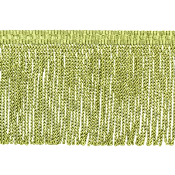 3" (7.5cm) Basic Trim Collection Thin Bullion Fringe Trim with Fancy Woven Gimp Header # BFTC3,, Spring Green #L43 (Light Yellow Green) 96 Yards (288 ft/87.5m)
