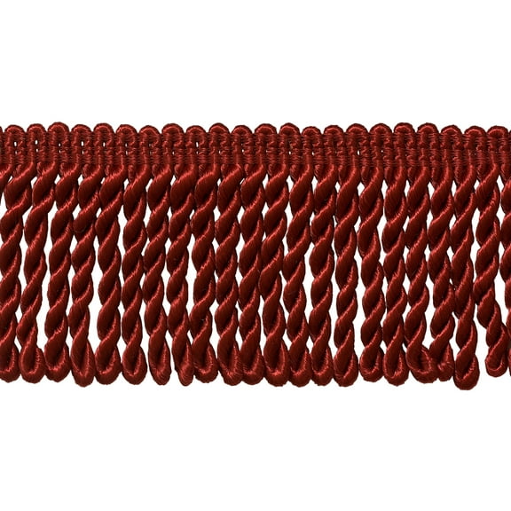 3" (7.5cm) Basic Trim Solid Collection Satiny Bullion Fringe Trim # BFS3,, Cherry Red #E13 (Dark Crimson Red) Sold By The Yard (36"/3 ft/0.9m)