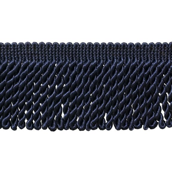 3" (7.5cm) Basic Trim Solid Collection Satiny Bullion Fringe Trim # BFS3, Dark Navy Blue #J3 (Dark Blue) 7 Yards (21 ft/6m)