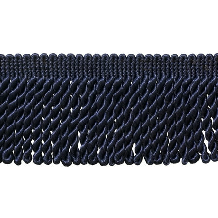 3" (7.5cm) Basic Trim Solid Collection Satiny Bullion Fringe Trim # BFS3, Dark Navy Blue #J3 (Dark Blue) Sold By The Yard (36"/3 ft/0.9m)