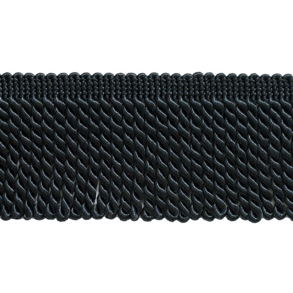 3" (7.5cm) Basic Trim Solid Collection Satiny Bullion Fringe Trim # BFS3, Midnight Blue #K10 (Dark Navy Black Blue) Sold By The Yard (36"/3 ft/0.9m)