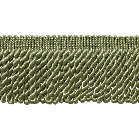 3" (7.5cm) Basic Trim Solid Collection Satiny Bullion Fringe Trim # BFS3,, Sage Green #L83 (Medium Moss Green) 27 Yards (82 ft/25m)