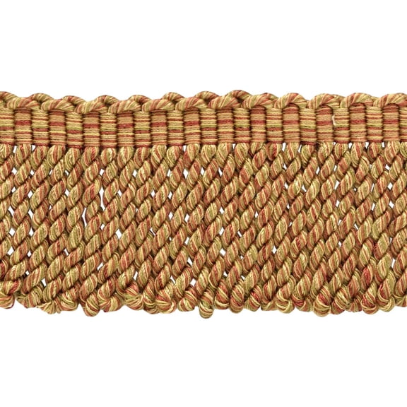3" (7.5cm) Duke Collection Full and Vibrant Bullion Fringe Trim # BFDK3,, Desert Beige #N37 (Gold Beige, Light Red, Light Brown) Sold By The Yard (36"/3 ft/0.9m)