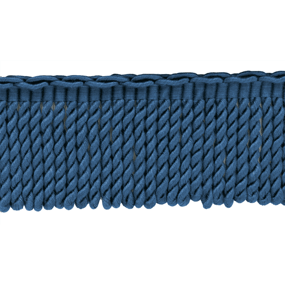 3" (7.5cm) Empress Collection Fancy Vintage Bullion Fringe Trim with Woven Header # BFEMP3,, French Blue #M45 (Medium Dusty Blue) 5 Yards (15 ft/4.5m)