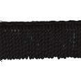 thumbnail image 1 of 3" (7.5cm) Empress Collection Fancy Vintage Bullion Fringe Trim with Woven Header # BFEMP3,, Pure Black #K9 (Jet Black) Sold By The Yard (36"/3 ft/0.9m), 1 of 1