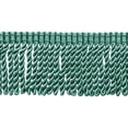 thumbnail image 1 of 3" (7.5cm) Fancy Solid Woven Gimp Header Satiny Bullion Fringe Trim # BFS3WVN,, Atlantic Green Blue #9620 (Dark Green Blue) 5 Yards (15 ft/4.5m), 1 of 2