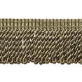 thumbnail image 1 of 3" (7.5cm) Fancy Solid Woven Gimp Header Satiny Bullion Fringe Trim # BFS3WVN,, Dark Khaki Green #L80 (Dark Khaki Beige Green) 5 Yards (15 ft/4.5m), 1 of 2