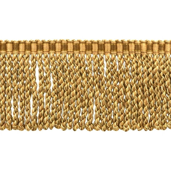 3" (7.5cm) Marrakesh Collection Bullion Fringe Trim with Fancy Woven Header # BFRW3,, Gilded Gold #VL04 (Gold, Light Brown, Light Gold) Sold By The Yard (36"/3 ft/0.9m)