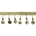 thumbnail image 1 of 3" (7.5cm) Marrakesh Collection Glass Beaded Tassel Fringe Trim with Pompom Ball # PPFRWB,, Light Sand Blue #VL05 (Light Blue, Sand Beige, Baby Blue) 3 Yards (9 ft/2.5m), 1 of 1