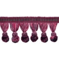 thumbnail image 1 of 3" (7.5cm) Marrakesh Collection Pompom Tassel Fringe Trim with Fancy Woven Gimp header # PPFRW,, Holly Red #VL01 (Wine Red, Pine Green, Pure White) 12 Yards (36 ft/11m), 1 of 1