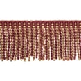thumbnail image 1 of 3" (7.5cm) Noblesse Collection Bullion Fringe Trim with Fancy Knitted Header # DB3,, Burgundy Gold Red #1253 (Carmine Red, Yellow Gold, Dark Red) 27 Yards (82 ft/25m), 1 of 1