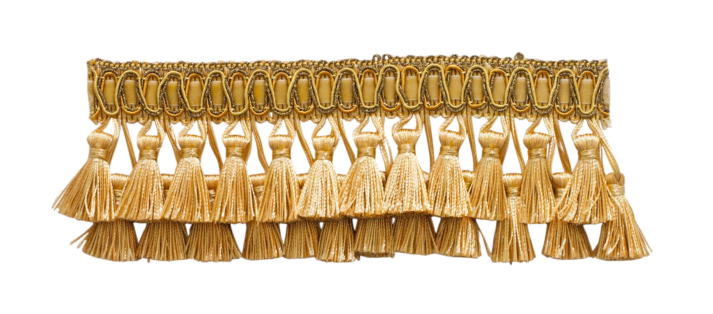 Noblesse Collection Beaded Tassel Fringe Trim - 3 Inch (7.5cm) Long, Cappuccino Brown, Sold By The Yard